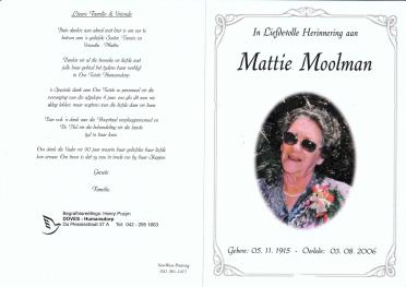 MOOLMAN-Martha-Jacoba-Magdalena-Nn-Mattie-1915-2006-F