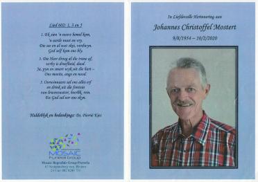 MOSTERT-Johannes-Christoffel-Nn-Johan-1954-2020-M