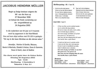 MÜLLER-Jacobus-Hendrik-1938-2003-M