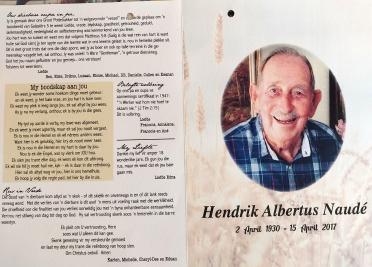 NAUDÉ-Hendrik-Albertus-Nn-Koeks-1930-2017-M