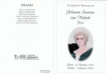 NIEKERK-VAN-Johanna-Susanna-Nn-Joey-1943-2006-F