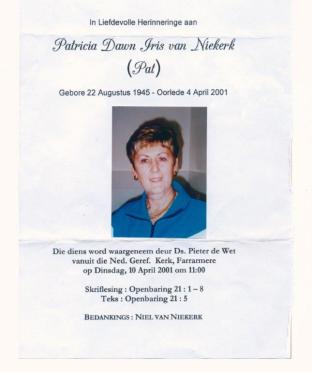 NIEKERK-VAN-Patricia-Dawn-Iris-Nn-Pat-nee-Dreyer-1945-2001-F