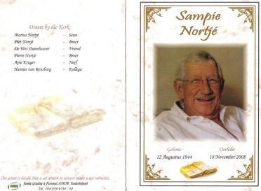 NORTJÉ-Sameul-Jacobus-Nn-Sampie-1944-2008-M