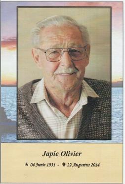 OLIVIER-Jacob-Jacobus-Nn-Japie-1931-2014-M