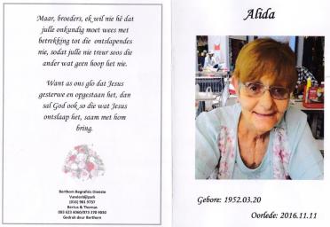 OOSTHUIZEN-Alida-Sussana-Nn-Alida-née-Olivier-1952-2016-F