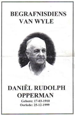 OPPERMAN-Daniël-Rudolph-Nn-Danie-1910-1999-M