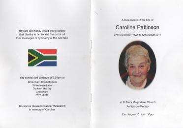 PATTINSON-Carolina-Ulrich-Nn-Carolina-nee-Viljoen-1922-2011-F