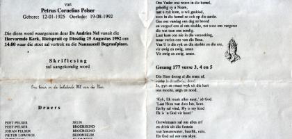 PELSER-Petrus-Cornelius-1925-1992