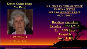 PETZER-Katrina-Gezina-nee-Verburg-1932-2017-F