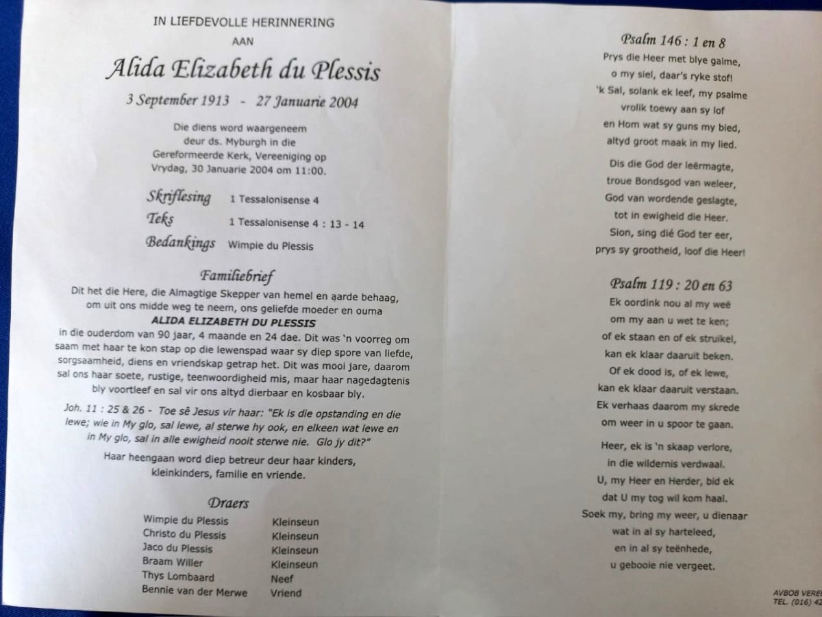 PLESSIS-DU-Alida-Elizabeth-1913-2004-F-2