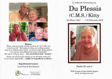 PLESSIS-DU-Catharina-Maria-Sophia-Nn-Kitty-1947-2016-F-100