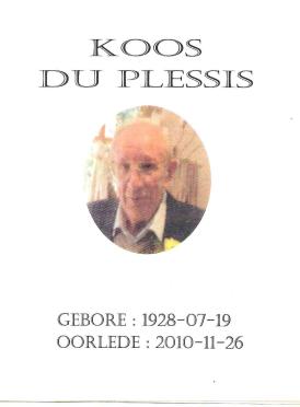 PLESSIS-DU-Jacobus-Francois-Nn-Koos-1928-2010-M