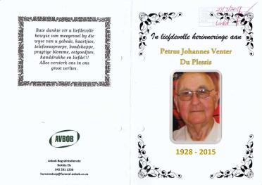 PLESSIS-DU-Petrus-Johannes-Venter-1928-2015-M