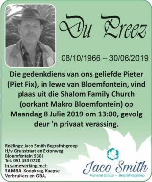 PREEZ-DU-Pieter-Nn-PietFix-1966-2019-M