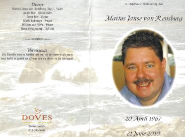 RENSBURG-JANSE-VAN-Marius-1967-2010-M