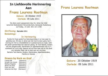 ROOTMAN-Frans-Lourens-1919-2011-M