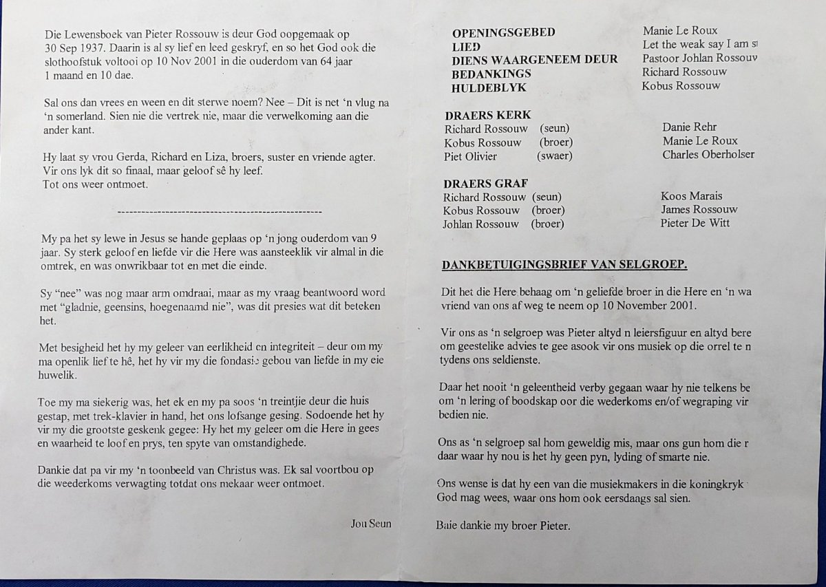 ROSSOUW-Pieter-1937-2001-M-2