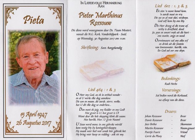 ROSSOUW, Pieter Marthinus 1947-2017-01 