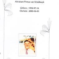 Schalkwyk, Abraham Petrus van _1