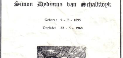 SCHALKWYK-VAN-Simon-Dydimus-1895-1968-M