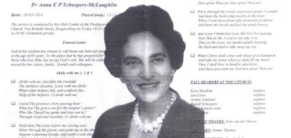 SCHEEPERS-McLAUGHLIN-Anna-Elizabeth-Prinsloo-nee-Scheepers-X-Venter-1914-1999-Dr.Sen-F