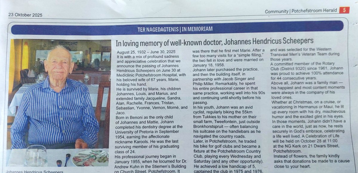 SCHEEPERS-Johannes-Hendricus-Nn-Johann.Karools-1932-2025-Dr-M-01___20251023_Adriaan Redelinghuys_Email_01.01_PotchefstroomHerald.23Okt2025_