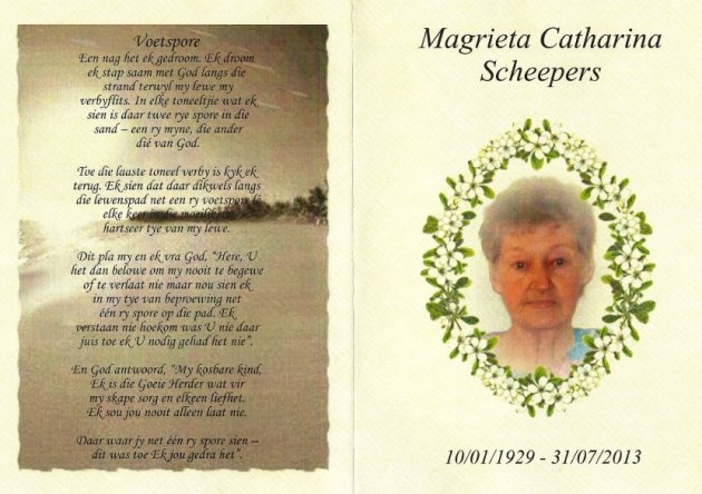 SCHEEPERS, Magrieta Catharina nee BRITS 1929-2013_01