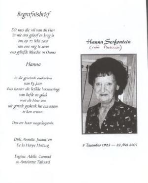 SERFONTEIN-Hanna-née-Pretorius-1923-2007-F