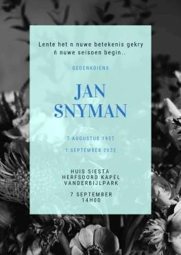 SNYMAN-Jan-1957-2022-M