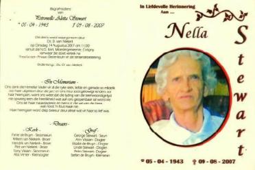 STEWART-Petronella-Aletta-Nn-Nella-1943-2007-F