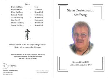 STOFFBERG-Steyn-Oostenwaldt-1938-2010-M