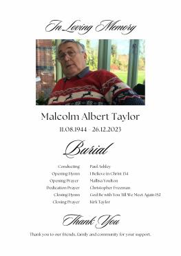 TAYLOR-Malcolm-Albert-1944-2023-M