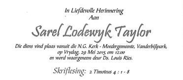 TAYLOR-Sarel-Lodewyk-Nn-Sarel-1935-2015-M_2