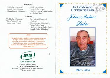 TEUBES-Johan-Andries-1927-2014-M