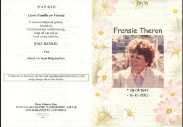 THERON-Thomisina-Wilhelmina-Nn-Fransie-1943-2003-F