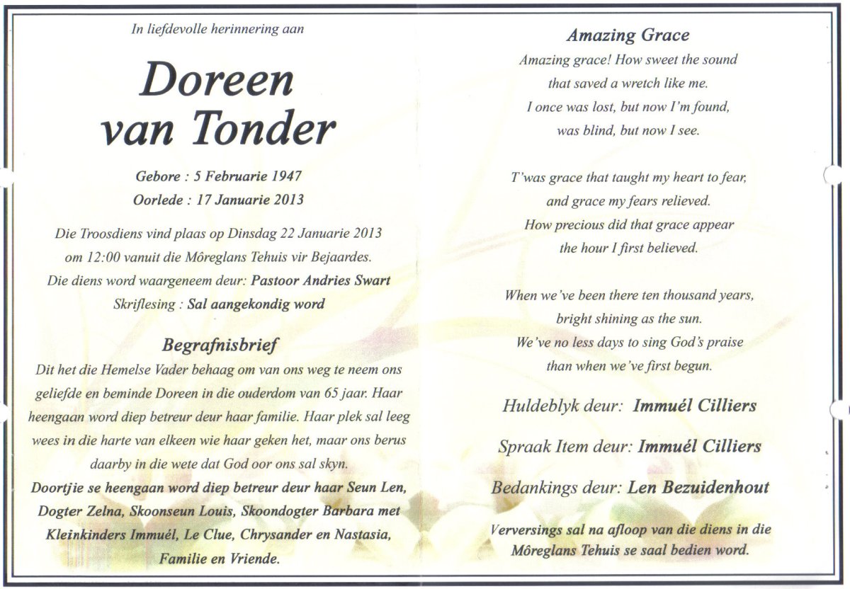 TONDER-VAN-Doreen-1947-2013-F