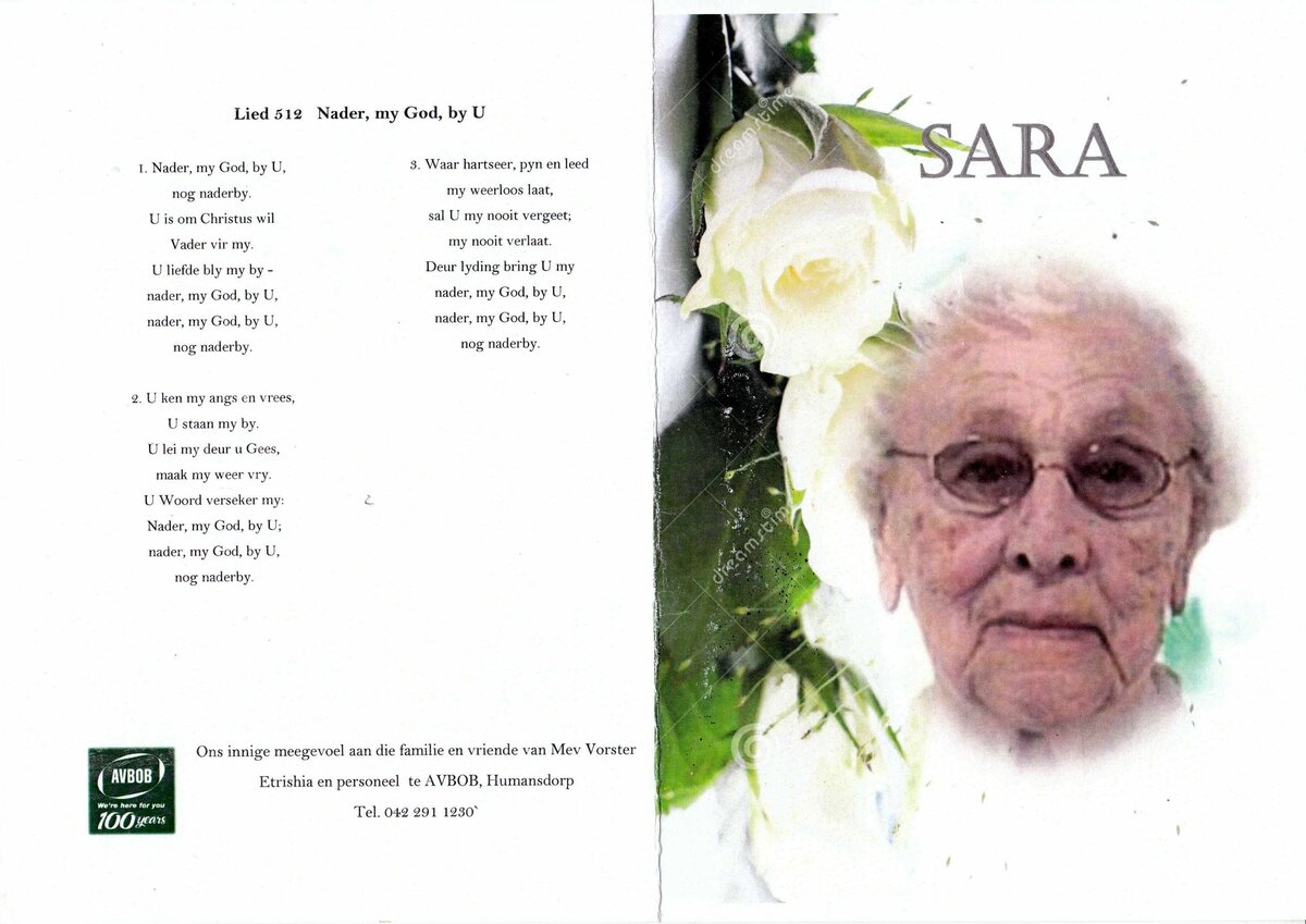 VORSTER-Sara-Susanna-Elizabeth-Nn-Sara.Sarie-1922-2019-F-01