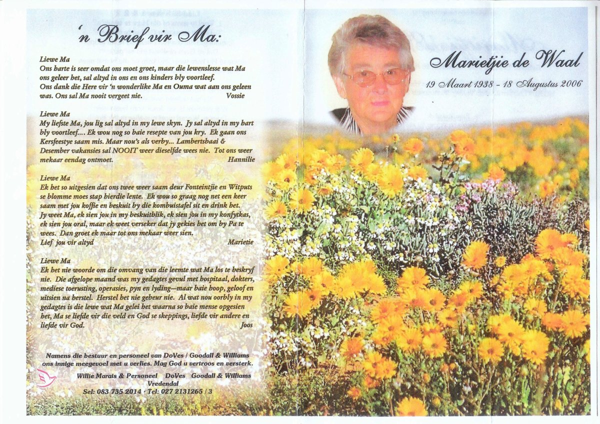 WAAL-DE-Marietjie-1938-2006-F-01