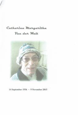 WALT-VAN-DER-Catharina-Margaritha-Nn-Ita-1936-2015-F