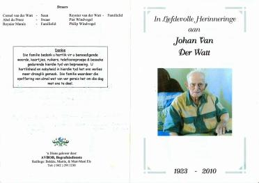 WATT-VAN-DER-Johan-Jacobus-Georg-Nn-Johan-1923-2010-M