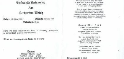 WELCH-Gerhardus-1946-1997