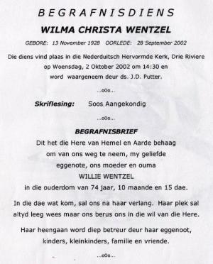 WENTZEL-Wilma-Christa-Nn-Willie-1928-2002-F_99