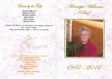 WILLEMSE-Anna-Maria-Elsie-Cicelia-Nn-Annatjie.Sus-nee-Potgieter-1942-2012-F