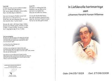 WILLEMSE-Johannes-Hendrik-Human-1929-2008-M