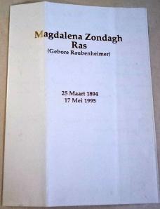 ZONDAGH-Magdalena-nee-Raubenheimer-X-Ras-1894-1995-F