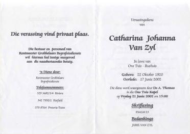 ZYL-VAN-Catharina-Johanna-1920-2002-F