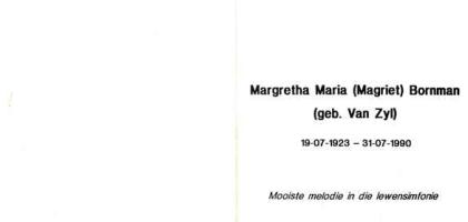 BORNMAN-Margretha-Maria-nee-VanZyl-1923-1990-F