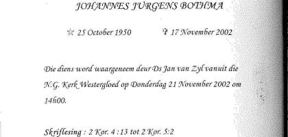 BOTHMA-Johannes-Jurgens-Nn-Johan-1950-2002-M