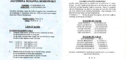 HOHOWSKY-Jacomina-Susanna-1918-2000-F